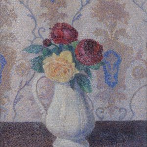 Bouquet de fleurs dans un vase, cicra 1887