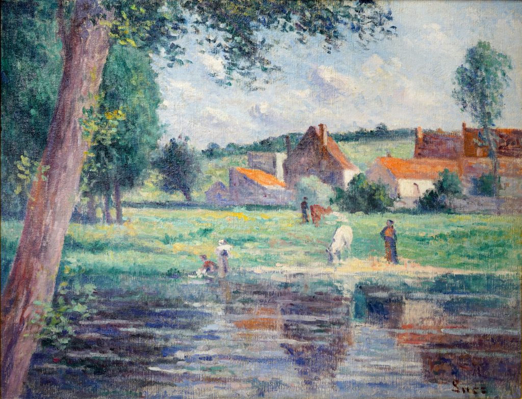 Abreuvoir au bord de la Cure, vers 1906